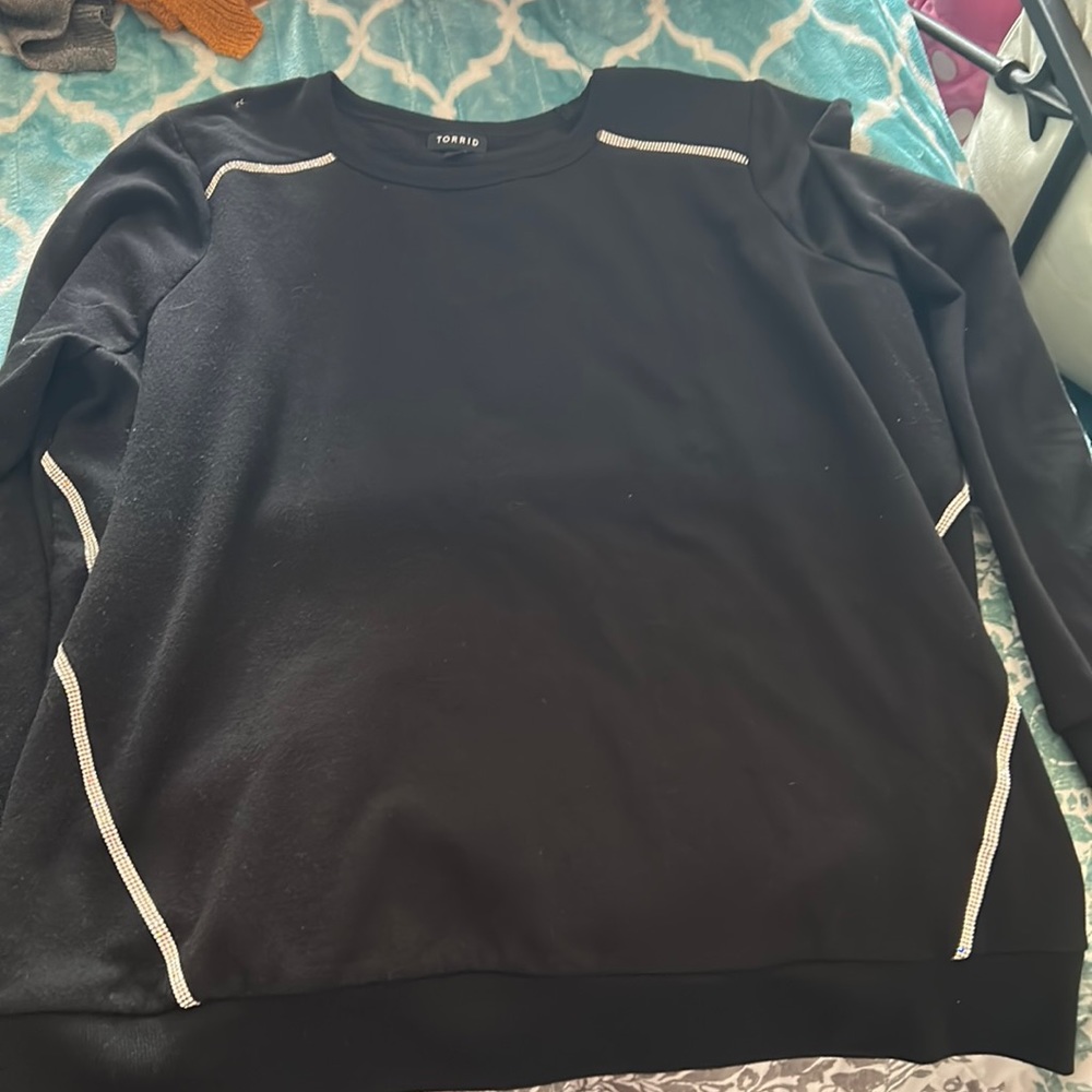 Black and rhinestone sweatshirt